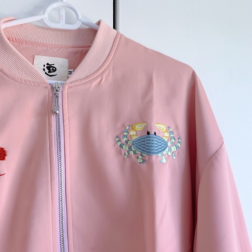 🌸 Pink 🦀 🦞 Bomber Jacket 🌸